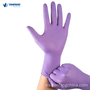 Guantes de nitrilo médico de examen libre de polvo de seguridad